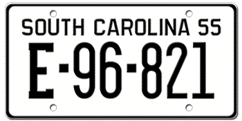 1955 SOUTH CAROLINA STATE LICENSE PLATE--EMBOSSED WITH YOUR CUSTOM NUMBER