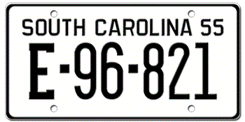 1955 SOUTH CAROLINA STATE LICENSE PLATE--