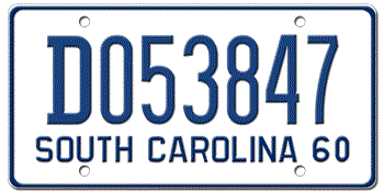 1960 SOUTH CAROLINA STATE LICENSE PLATE--