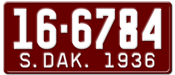 dakota south license custom 1936 plate number embossed licenseplates tv state