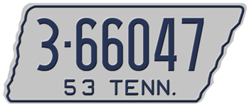 1953 TENNESSEE STATE LICENSE PLATE - EMBOSSED WITH YOUR CUSTOM NUMBER