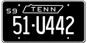 1959 TENNESSEE STATE LICENSE PLATE - 