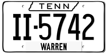 1966 TENNESSEE STATE LICENSE PLATE - 