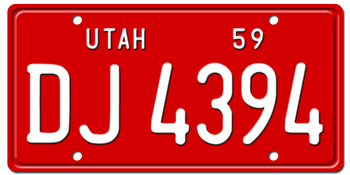 1959 UTAH STATE LICENSE PLATE--EMBOSSED WITH YOUR CUSTOM NUMBER