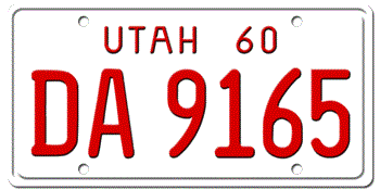 1960 UTAH STATE LICENSE PLATE--EMBOSSED WITH YOUR CUSTOM NUMBER