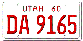 1960 UTAH STATE LICENSE PLATE--