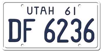 1961 UTAH STATE LICENSE PLATE--EMBOSSED WITH YOUR CUSTOM NUMBER