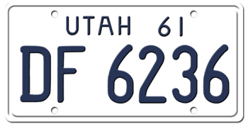 1961 UTAH STATE LICENSE PLATE--