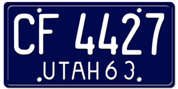 1963 UTAH STATE LICENSE PLATE--