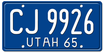 1965 UTAH STATE LICENSE PLATE--