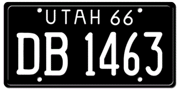 1966 UTAH STATE LICENSE PLATE--