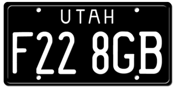 UTAH (IN THE CENTER) STATE LICENSE PLATE--EMBOSSED WITH YOUR CUSTOM NUMBER