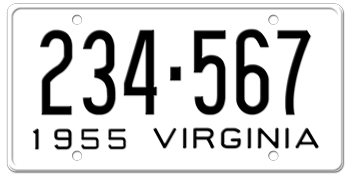 1955 VIRGINIA STATE LICENSE PLATE--