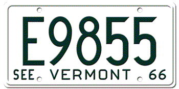 1966 VERMONT STATE LICENSE PLATE--