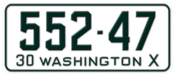 1930 WASHINGTON STATE LICENSE PLATE - EMBOSSED WITH YOUR CUSTOM NUMBER