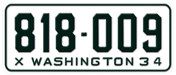 1934 WASHINGTON STATE LICENSE PLATE - EMBOSSED WITH YOUR CUSTOM NUMBER