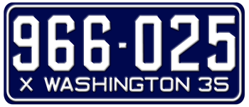 1935 WASHINGTON STATE LICENSE PLATE - EMBOSSED WITH YOUR CUSTOM NUMBER
