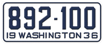1936 WASHINGTON STATE LICENSE PLATE - EMBOSSED WITH YOUR CUSTOM NUMBER