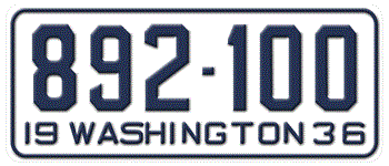 1936 WASHINGTON STATE LICENSE PLATE - 