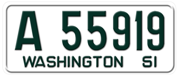 1951 WASHINGTON STATE LICENSE PLATE - EMBOSSED WITH YOUR CUSTOM NUMBER - This plate was also used in 1952 and 1953