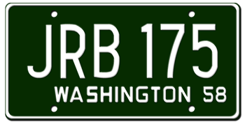 1958 WASHINGTON STATE LICENSE PLATE - EMBOSSED WITH YOUR CUSTOM NUMBER
