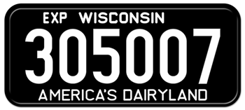 1950 WISCONSIN STATE LICENSE PLATE--