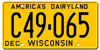 1980 WISCONSIN STATE LICENSE PLATE--EMBOSSED WITH YOUR CUSTOM NUMBER