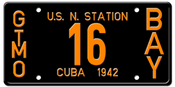 U.S. FORCES IN GUANTANAMO BAY CUBA ISSUED IN 1942 -- EMBOSSED WITH YOUR CUSTOM NUMBER