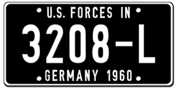 U.S. FORCES IN GERMANY LICENSE PLATE ISSUED IN 1960 - 