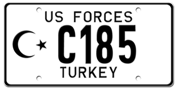U.S. FORCES IN TURKEY ISSUED BEFORE CURRENT SERIES - EMBOSSED WITH YOUR CUSTOM NUMBER