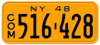 1948 COMMERCIAL NEW YORK STATE LICENSE PLATE--EMBOSSED WITH YOUR CUSTOM NUMBER - This plate was also used in 1949