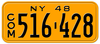 1948 COMMERCIAL NEW YORK STATE LICENSE PLATE-- - This plate was also used in 1949