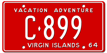 1964 US VIRGIN ISLANDS LICENSE PLATE--EMBOSSED WITH YOUR CUSTOM NUMBER