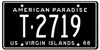 1968 US VIRGIN ISLANDS LICENSE PLATE--EMBOSSED WITH YOUR CUSTOM NUMBER