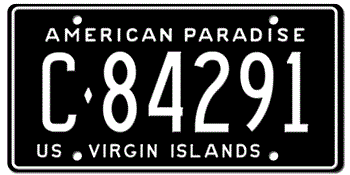1970 US VIRGIN ISLANDS LICENSE PLATE--EMBOSSED WITH YOUR CUSTOM NUMBER