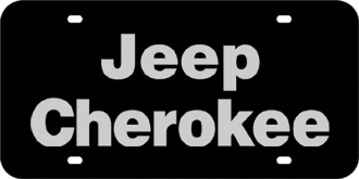 JEEP MIRROR-SILVER NAME & CHEROKEE NAME LASER LICENSE PLATE