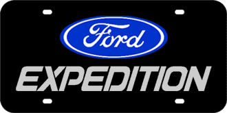 FORD MIRROR-SILVER EMBLEM & EXPEDITION NAME LASER LICENSE PLATE