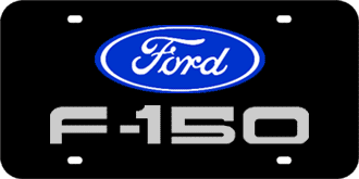 FORD MIRROR-SILVER EMBLEM & F-150 NAME LASER LICENSE PLATE