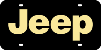 JEEP MIRROR-GOLD NAME LASER LICENSE PLATE