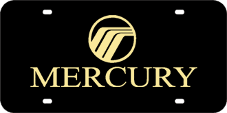 MERCURY MIRROR-GOLD EMBLEM & NAME LASER LICENSE PLATE