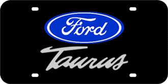 FORD MIRROR-SILVER EMBLEM & TAURUS NAME LASER LICENSE PLATE