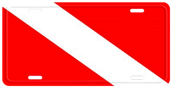DIVER-DOWN FLAG LICENSE PLATE