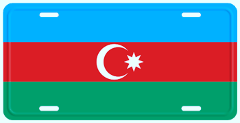 AZERBAIJAN FLAG LICENSE PLATE