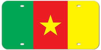 CAMEROON FLAG LASER LICENSE PLATE