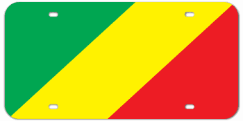 CONGO-BRAZZAVILLE FLAG LASER LICENSE PLATE