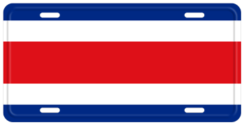 COSTA RICA FLAG LICENSE PLATE