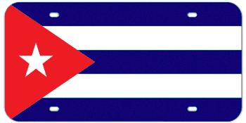 CUBA FLAG LASER LICENSE PLATE