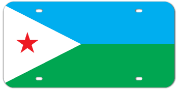 DJIBOUTI FLAG LASER LICENSE PLATE