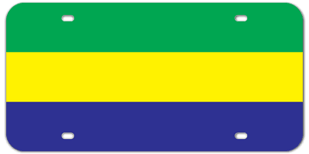 GABON FLAG LASER LICENSE PLATE