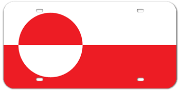 GREENLAND FLAG LASER LICENSE PLATE